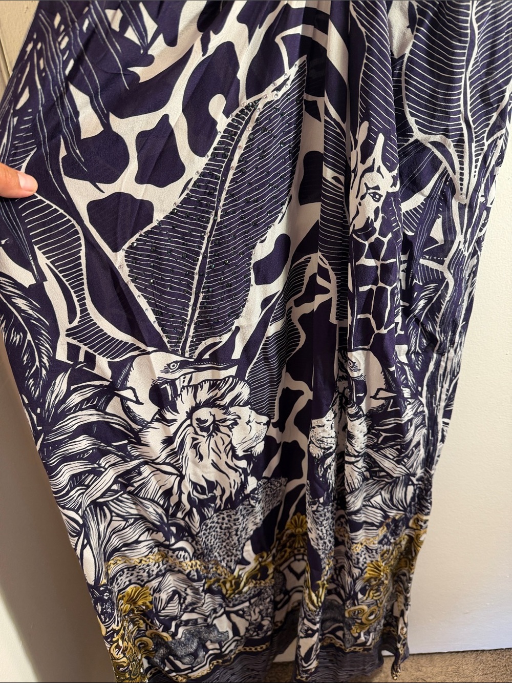 Camilla Black, White and Gold Printed Maxi Dress - Picture 3 of 6